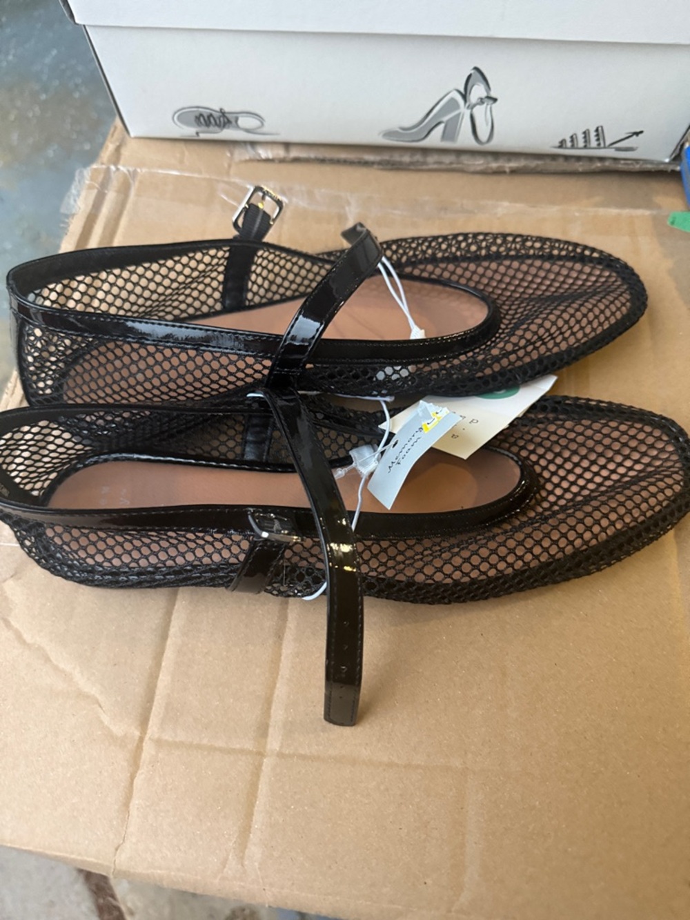 A New Day Issa Black Mesh Mary Jane Flat Shoes Memory Foam 

Bin 5 # 45